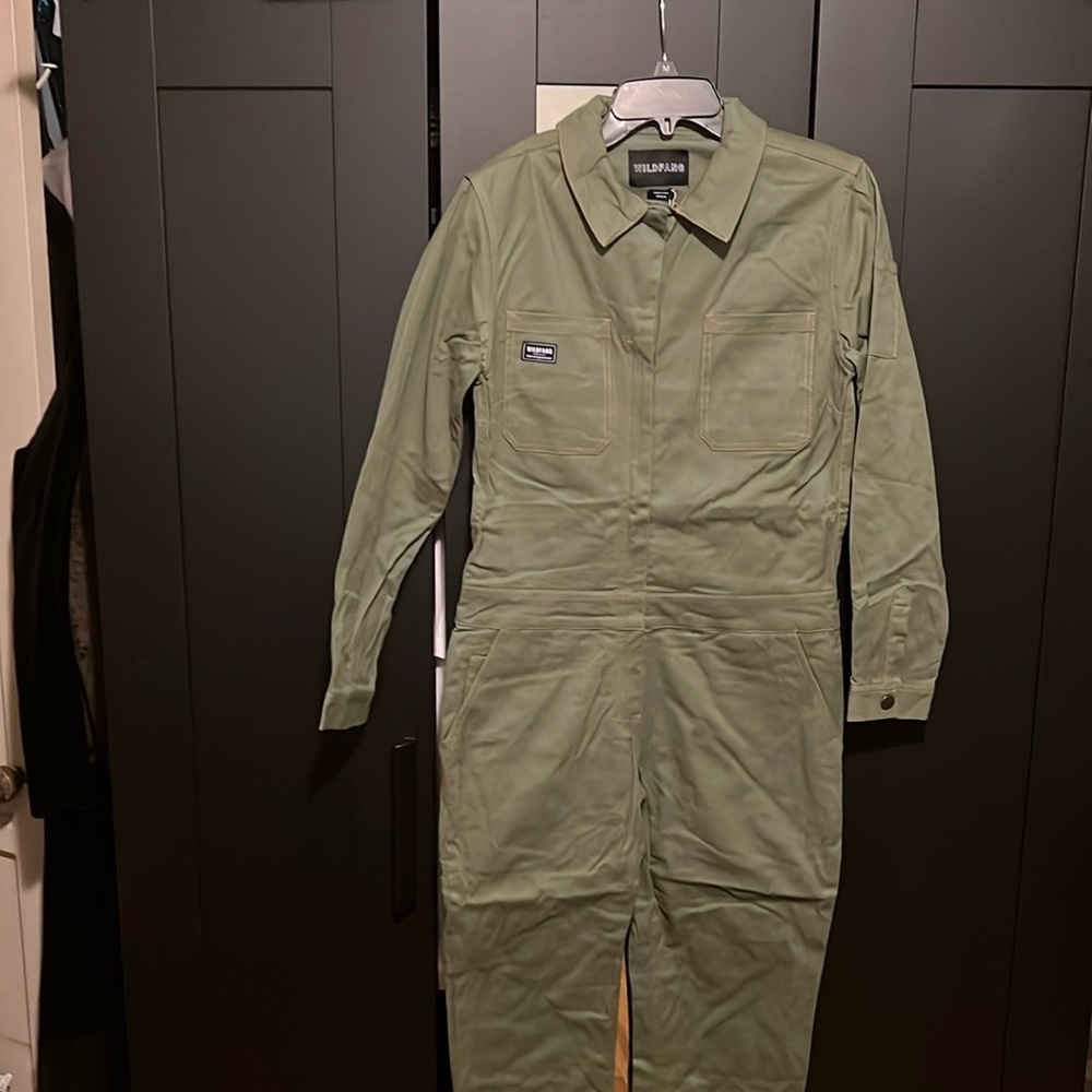 Wildfang Green Utility Jumpsuit with Durable Fabric